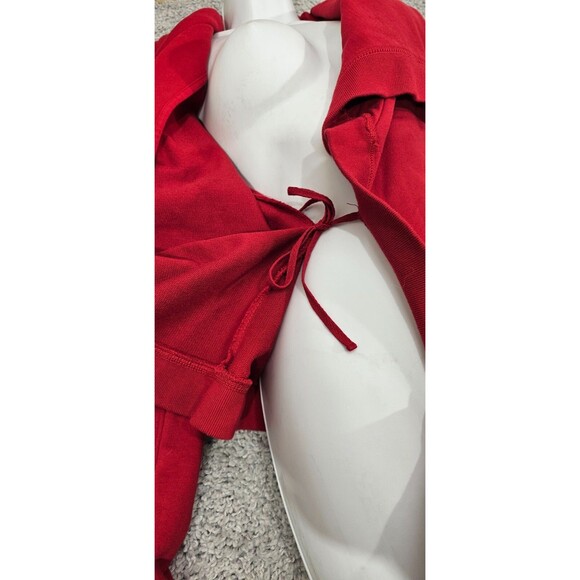 Vtg Ralph Lauren Womens Wrap Cardigan Shawl Collar Buckle French Terry Red Small - Picture 10 of 16